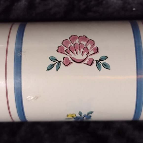 Vintage 3 Rolls Borden Wallpaper Blue Mauve Striped Bows Flowers Cottage Core‎ - Picture 11 of 11